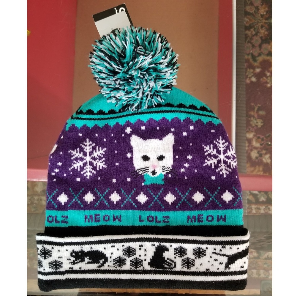 Kitty Cat Pom Beanie